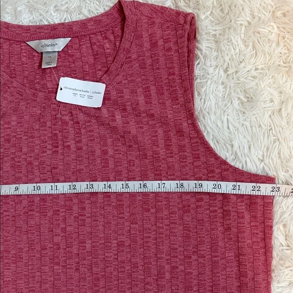 Plus Size CJ Banks 1X Sleeveless Tunic Knit Tank - Pink - Picture 5 of 7